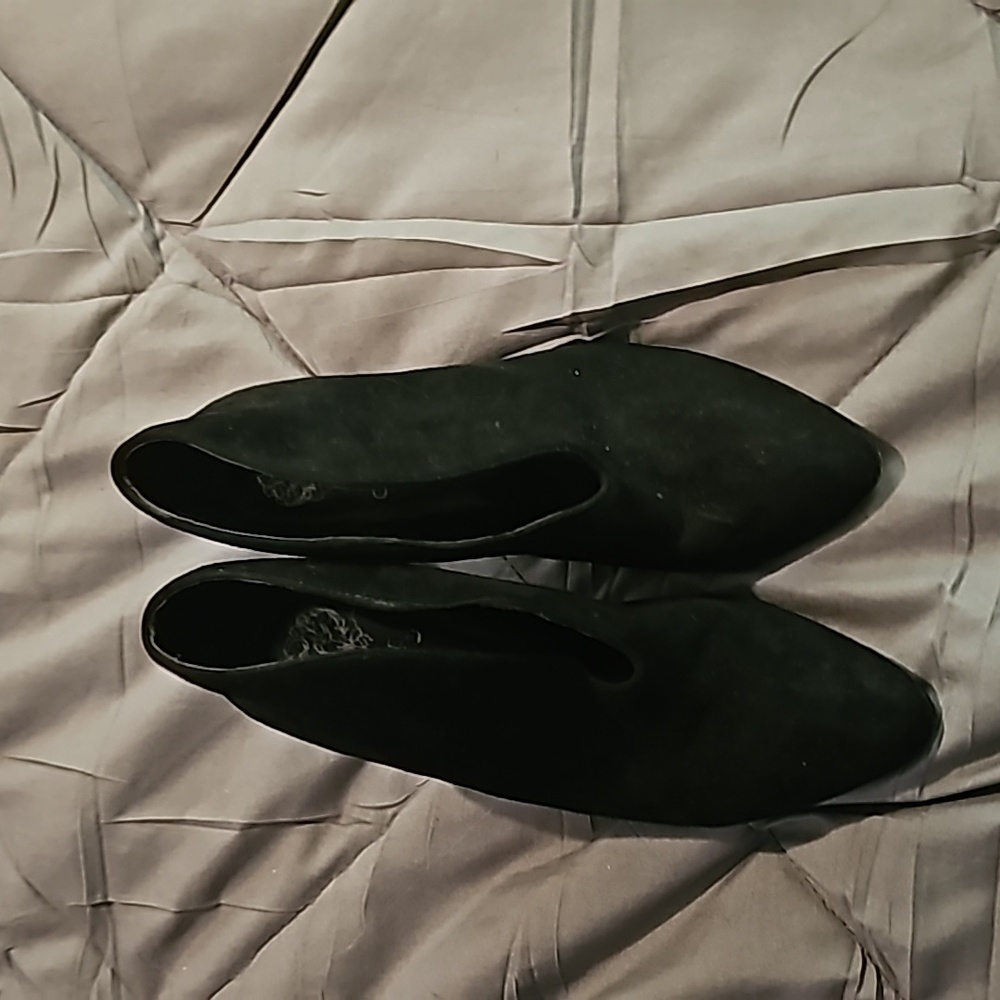 Vince Camuto Open Front Genuine Suede Booties
